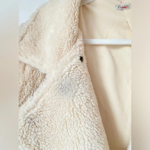 Faherty Jacket Women’s Large Montana Moto Coat Shearling Sherpa Jacket - Picture 6 of 10